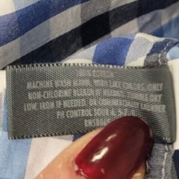 Nordstrom Rack Mens Plaid Button Up Dress Shirt Size 18 Office Preppy Career - Picture 4 of 9